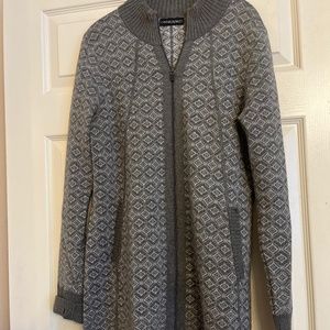 Grey Cynthia Rowley ski sweater long size large.